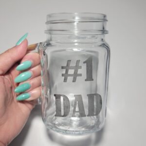 # 1 dad etched glass cup